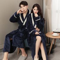 Sleepy Bear 情侣睡袍女加厚法兰绒浴袍春秋季长袍男士加长款秋冬季珊瑚绒睡衣