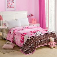 Sleepy Bear 凯蒂猫毛毯珊瑚绒夏季加厚空调毯单双人学生宿舍粉色公主盖毯子