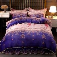 Sleepy Bear 加厚牛奶金绒套件法兰绒四件套珊瑚绒四件套保暖被套床单三件套