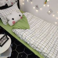 Sleepy Bear 抹茶绿格子条纹床单四件套ins网红被套1.8男女学生宿舍单人三件套