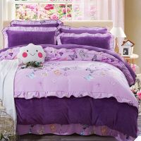 Sleepy Bear 加厚加绒秋冬韩版法兰绒四件套珊瑚绒3/4件套法兰绒被套床上用品