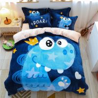 Sleepy Bear 卡通加厚双面珊瑚绒四件套法兰绒被套冬季床单学生三件套床上用品