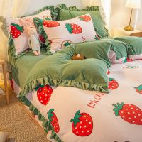 Sleepy Bear 加厚牛奶绒四件套双面加绒被套冬季保暖珊瑚绒床单三件套床上用品