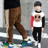 睿娃男童灯芯绒长裤秋冬装棉裤新款中小童胖童哈伦裤加厚儿童保暖裤子
