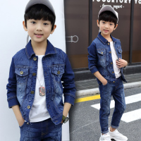 睿娃童装男童牛仔套装春秋装中大童儿童外套10小学生休闲两件套12岁潮