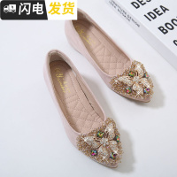 2022春季新款韩版尖头套脚浅口平底跟单鞋女内增高日常休闲懒人鞋启如休闲鞋