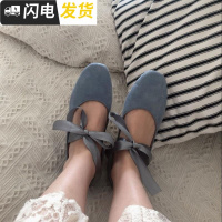 [暮四]初秋自制新款 韩系chic少女平底蕾丝绑带玛丽珍百搭单鞋启如休闲鞋