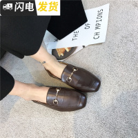 特特特~经典金属一字扣软软的面料可当半拖软底低帮鞋早春新款女启如休闲鞋休闲鞋