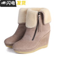 好货鞋子闭眼入!低跟女士靴子毛圈加绒加厚款 短靴 气质款 3215启如