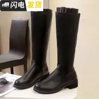 不过膝长靴2022秋冬新款百搭粗跟加绒百搭韩版高筒长筒靴骑士靴女启如靴子