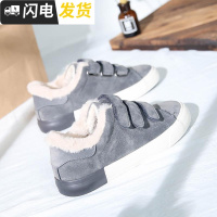 棉鞋女冬季加绒休闲保暖一脚蹬2022红新款学生韩版百搭ins超火启如休闲鞋休闲鞋