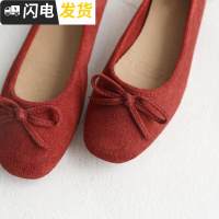 TMH自制2022秋冬 红火芭蕾舞蝴蝶结 蛋卷鞋 红色婚鞋平底女单鞋启如休闲鞋