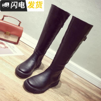 长靴女2022新款秋冬季韩版百搭学生显瘦高筒骑士靴平底机车长筒靴启如休闲鞋休闲鞋