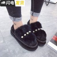 毛毛鞋女冬外穿加绒2022新款韩版百搭保暖雪地棉鞋短靴户外雪地靴启如