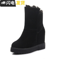 雪地靴女冬2022新款百搭靴子女加绒棉鞋内增高短靴坡跟马丁靴启如