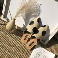 2022春季新款韩版点尖头头半拖鞋时尚圆点中口穆勒女单鞋潮启如