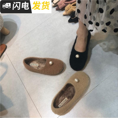 超INS 韩国大头鞋绒面 加棉保暖小单鞋女鞋启如休闲鞋