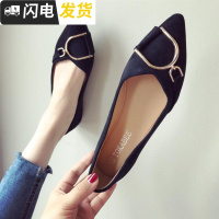 尖头平底鞋女2022新款百搭韩版秋季浅口大码软底单鞋瓢鞋仙女鞋启如休闲鞋