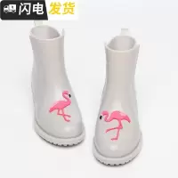 雨鞋女短筒新款防滑鞋女套鞋胶鞋秋冬火烈鸟雨靴启如