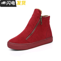 冬鞋2022英伦雪地靴女棉靴保暖棉鞋短筒加绒马丁靴潮短靴学生靴子启如