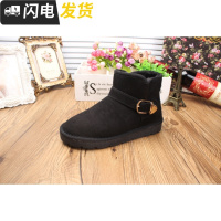 805秋冬短筒雪地靴棉靴平底加绒保暖短靴女搭扣学生棉鞋靴子启如