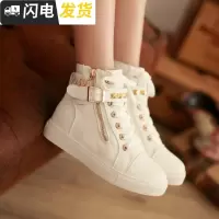 冬鞋12少女孩短靴13大童加绒保暖棉靴休闲女鞋15岁初中学生雪地靴启如