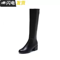 红靴2022秋冬新款韩版百搭显瘦不过膝高筒靴女粗跟骑士靴长筒靴启如女士靴子