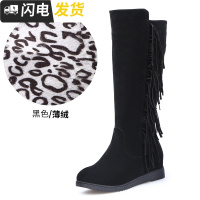 2022新款短靴子磨砂皮内增高女加绒平底马丁靴百搭中筒靴雪地靴潮启如