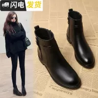 2022秋冬季新款百搭女鞋马丁靴粗跟平底加绒红齐踝瘦瘦小跟短靴启如高帮鞋