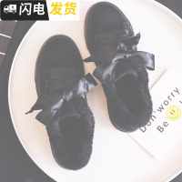 棉鞋女2022新款冬季加绒加厚毛毛鞋百搭学生韩版板鞋二棉雪地鞋子启如休闲鞋休闲鞋