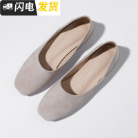 平底单鞋女软底一脚蹬透气浅口休闲女士鞋搭配裙子的奶奶鞋豆豆鞋启如休闲鞋