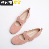 韩版秋季浅口平底单鞋女森系复古奶奶鞋绑带甜美芭蕾舞方头仙女鞋启如休闲鞋