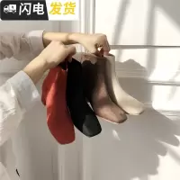 特特特~回馈价绒面材质复古方头矮粗跟后拉链及踝靴短靴百搭气质启如