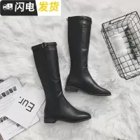 长筒靴女过膝靴2022新款红瘦瘦靴平底皮靴子女冬加绒长筒高筒靴启如