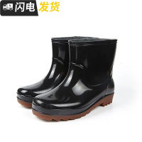 秋冬男雨鞋中筒夹棉保暖鞋特大码防雨靴防滑牛筋底胶鞋男靴启如