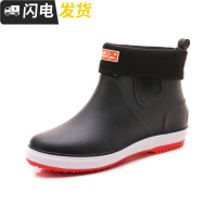 雨鞋男冬季加绒棉保暖工作短筒雨靴厨房防滑洗车钓鱼防胶鞋套鞋启如