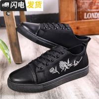 春季玫瑰花潮流帆布鞋休闲板鞋精社会小伙潮鞋百搭红鞋男鞋子启如