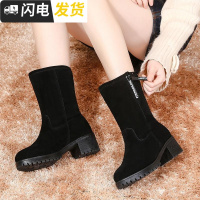 雪地靴女2022新款冬保暖加绒棉靴一体中筒防防滑女靴子启如