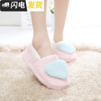 秋冬季卡通超萌保暖可爱居家情侣木地板拖鞋侧耳朵熊室内棉拖鞋女启如