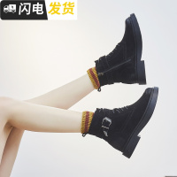 马丁靴女2022新款鞋ins短筒平底红齐踝秋冬季百搭瘦瘦小短靴子启如高帮鞋