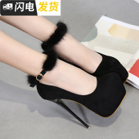 新上市19cm超高跟鞋超细跟性感夜店亮片单鞋女16cm/18cm/20cm/22启如休闲鞋