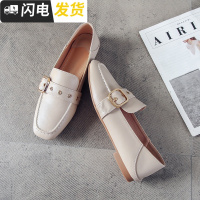 豆豆鞋百搭休闲女时髦辣妈孕妇一脚蹬平底方头晚晚仙女鞋新款秋冬启如休闲鞋休闲鞋