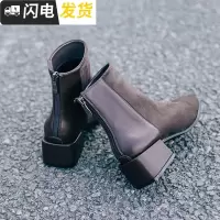 小短靴女2022新款切尔西短靴粗跟马丁靴英伦百搭瘦瘦红女短靴冬启如休闲鞋休闲鞋