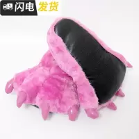 熊掌棉拖鞋 毛绒个性冬季保暖创意爪子居家地板毛毛鞋男 成人启如