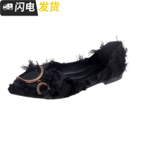 鞋子女2022新款韩版百搭尖头单鞋女平底鞋浅口瓢鞋秋季女鞋温柔鞋启如休闲鞋