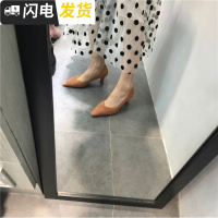 单鞋女2022早春韩国时尚简约百搭方头浅口通勤ol细跟高跟单鞋启如休闲鞋