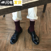 [ELINASEA]小海自制 新款气质百搭漆皮系带圆头小皮鞋简约单鞋女X启如女士靴子