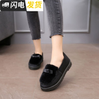 冬天女毛毛鞋子2022新款豆豆鞋红超火外穿厚底欧货一脚蹬懒人鞋启如休闲鞋休闲鞋