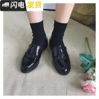 Berry 喜你而欢 2022春秋款英伦风韩版女漆皮小皮鞋百搭黑色单鞋启如休闲鞋