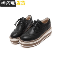 松糕鞋女厚底2022春季新款韩版小白鞋百搭学生英伦风松糕底女鞋潮启如休闲鞋休闲鞋